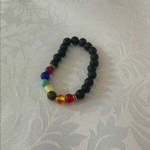 7 Chakra Lava Stone Bracelet - Essential Oil Diffuser